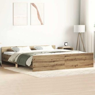 vidaXL Estructura De Cama Sin Colch&oacute;n Roble Artesanal 180x200 Cm Vidaxl