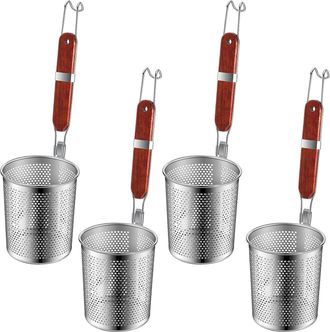 OEM Cesta De Acero Inoxidable Para Cocinar Pasta Con Mango De Madera