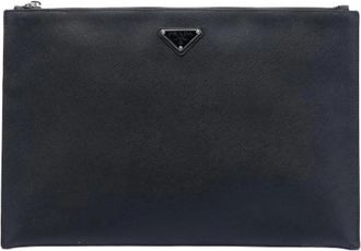 Prada Pre-owned Clutches, female, Black, Size: ONE SIZE Pre-owned Vintage Leather Clutch