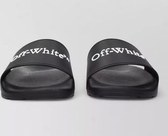 Off-white cotton slides