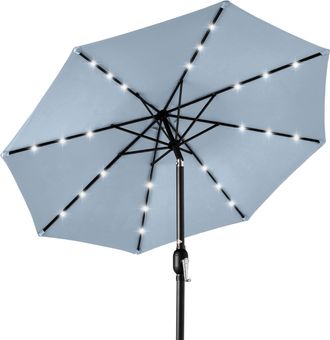 Best Choice Products 10ft Solar LED Lighted Patio Umbrella w/ Tilt Adjustment, UV-Resistant Fabric