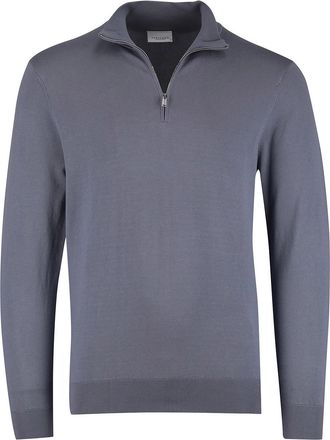 Profuomo Half zip pullover blauw Profuomo tencel