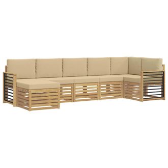 vidaXL Conjunto De Sof&aacute;s De Exterior 7 Pcs Y Beige Vidaxl