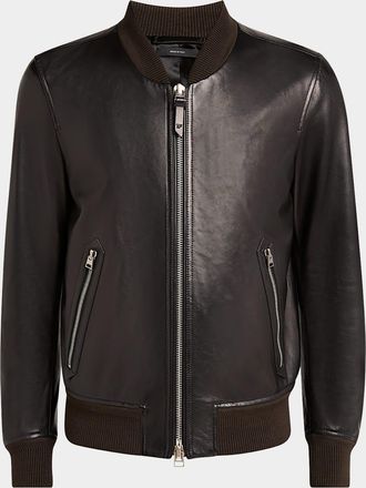 Tom Ford Zip-Up Nappa Leather Bomber Jacket