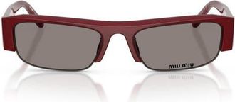 Miu Miu 54mm Rectangular Sunglasses in Burgundy Opal /Dark Grey at Nordstrom