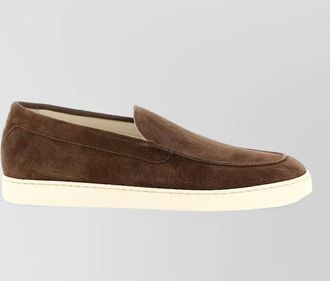 Brunello Cucinelli suede loafers sneakers round toe rubber sole