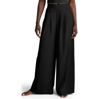 Beyond Yoga Pleated Wide Leg Pants in Black at Nordstrom, Size X-Small