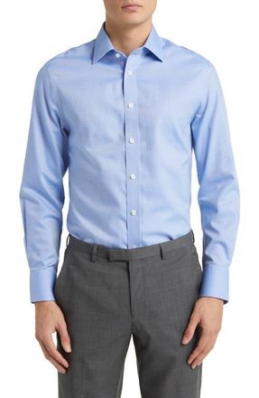 CHARLES TYRWHITT Slim Fit Non-Iron Solid Royal Oxford Dress Shirt in Blue at Nordstrom, Size 16 X 36