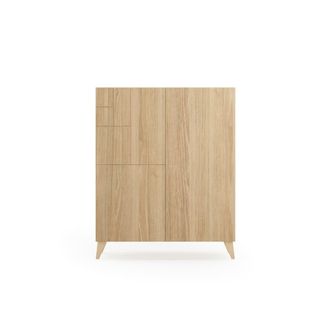 HERDASA Zapatero de melamina roble dorado patas roble dorado 109x90x27 cm