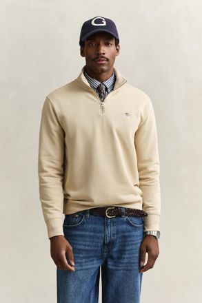 GANT Men Shield Half-Zip Sweatshirt (XXXL) OAT BEIGE