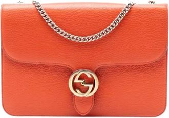 Gucci Pre-owned Cross Body Bags, female, Orange, Size: ONE SIZE Pre-owned Vintage Crossbody Bag