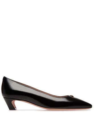 Bally Emblem-plaque leather pumps - Black