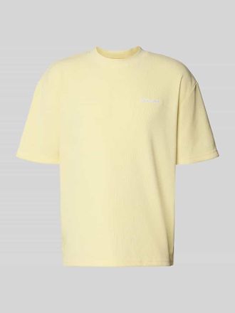 Pegador Oversized T-Shirt mit Logo-Stitching Modell Lagos in Hellgelb, Gr&ouml;&szlig;e XXL