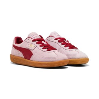 Puma Palermo leren sneakers in de kleuren roze/donkerrood
