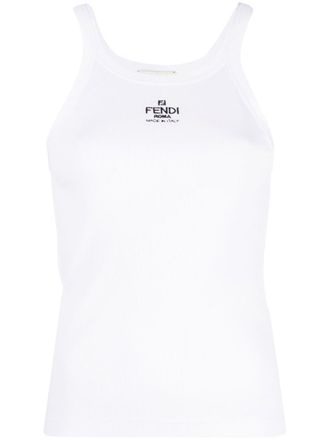 Fendi Logo Cotton Tank Top