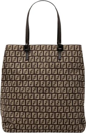 Fendi Pre-owned Printed Tote Bag - Dames - Vintage Shopper - Bruin - ONE Size - Leer - Vintage