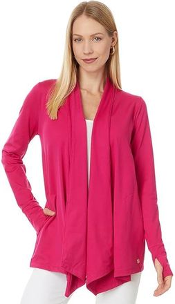 Lilly Pulitzer Nevia Upf 50+ Wrap Womens Sweater Mystique Pink : MD, Jersey/Polyester/Spandex