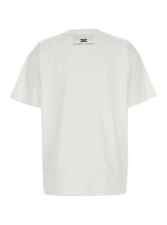 Elisabetta Franchi Logo-Printed Cotton T-Shirt - White