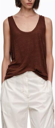 Bimba & Lola Washed Linen Vest Top in Brown at Nordstrom, Size X-Small Eu