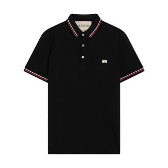 Valentino Garavani Polo Shirts, male, Black, Size: 2XL Polo VLogo Signature