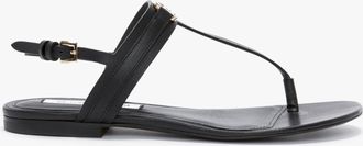 Victoria Beckham Flat Chain Sandal In Black Leather - 36.5 - Womens