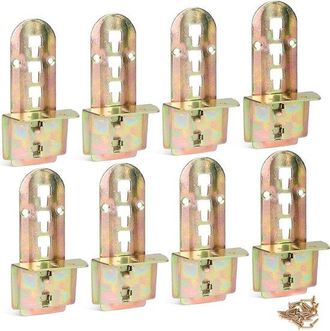 No Brand Conectores Para Somieres - Juego De 8 Piezas, Apto Para Somieres De L&aacute;minas - Soportes Met&aacute;licos Ajustables Con Cierre