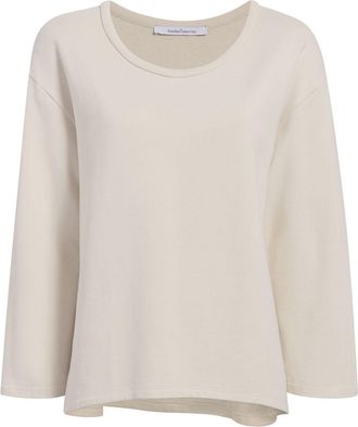 Another Tomorrow scoop-neck jersey top - women - SeaCell/Organic Cotton - M - Neutrals