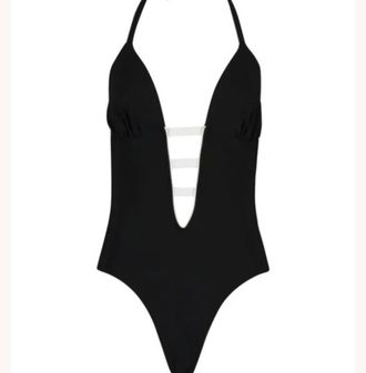 Alexandra Miro Black and White Strap Detail Swimsuit Size M