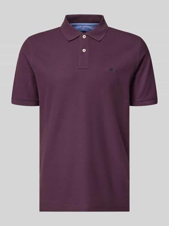 Fynch-Hatton Fynch-Hatton Regular Fit Poloshirt mit Logo-Stitching in Aubergine, Gr&ouml;&szlig;e 3XL