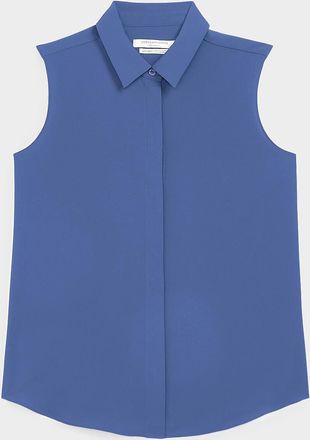 Contemporaine Womens Shirt collar silky cami