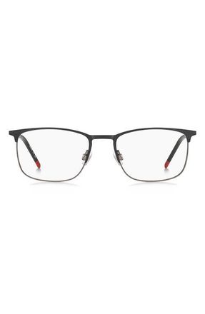 HUGO BOSS 54mm Rectangular Optical Glasses in Black Ruthenium at Nordstrom