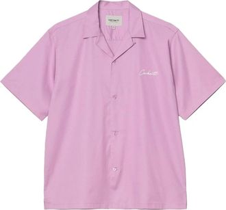 Carhartt Work in Progress S/S Delray Shirt - Heren - Korte mouwen Overhemden - Paars - L - Katoen - Overhemden