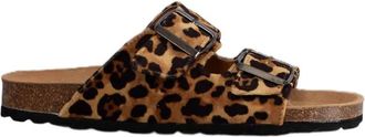 MC2 Saint Barth Cork Sandals with Adjustable Leopard Print Straps