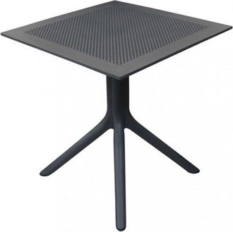 No Brand Tavolo quadrato antracite 80x80 cm in polipropilene resistente per esterno Jarvis
