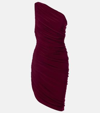 Norma Kamali Diana gathered asymmetric minidress