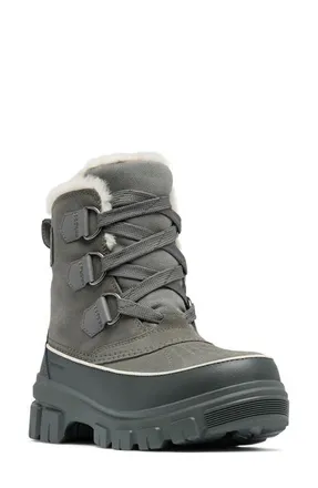 Sorel Tivoli V Faux Fur Lined Waterproof Boot in Quarry/Grill at Nordstrom, Size 10.5