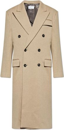 Ferragamo Wollen Jas Met Enkele Split - Heren - Mantel - Beige - L - Wol - Jassen