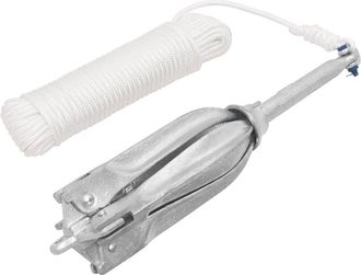 vidaXL Ancla Plegable Cuerda Hierro Fundido Galvanizado Plata 12 Kg Vidaxl