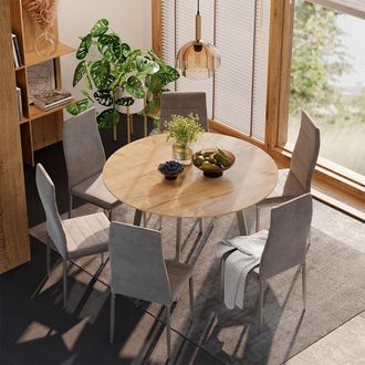 Vicco Mesa De Comedor Halvar, Gris, 120 X 120 Cm, Vicco