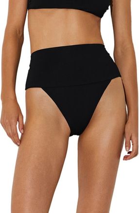 Reiss Alba High Waist Bikini Bottoms in Black at Nordstrom, Size 12