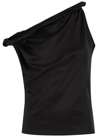 R&oacute;he Twisted Cotton-blend top - Black - 40 (UK12 / M)