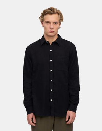 Colorful Standard Mens Colorful Standard Mens Organic Flannel Shirt - Deep Black - Size: 38/Regular