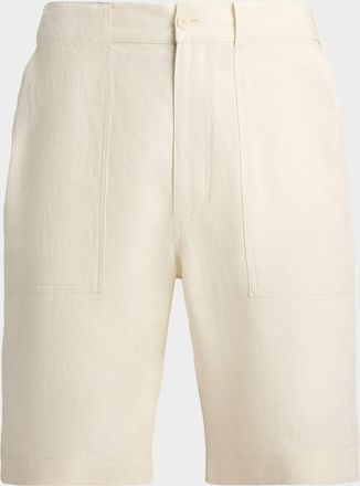 Ralph Lauren Purple Label Relaxed Fit Hand-Tailored Linen Short