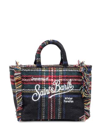MC2 Saint Barth Mc2 Saint Barth Vanity Mini Wool Tartan Bag With Embroidery