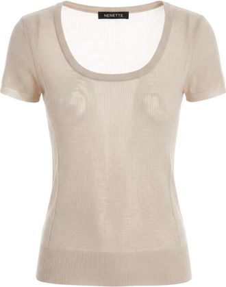 Nenette Maglia - Dames - T-shirts - Beige - S - Tops