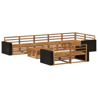 vidaXL Conjunto De Sof&aacute;s De Exterior 9 Pcs Vidaxl