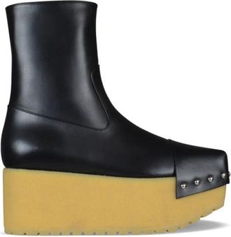 Moncler Zulima Wedge Boot - Dames - Sleehakken - Zwart - 39 EU - Leer - Schoenen