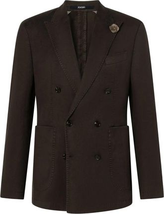 Joop Heazy Double-Breasted Jacket - Heren - Blazers - Bruin - L - Leer - Jassen