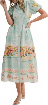 Merci Summer Of Love French Midi Dress In Multicolor