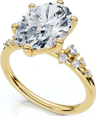 Pompeii3 3 1/10Ct Doris Oval Diamond Engagement Ring 14k Gold Lab Grown
